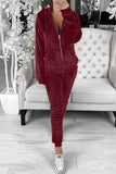 Burgundy Fleece Hoodie and Pants Sportswear