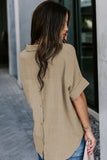 Short Sleeve Button Solid Shirt