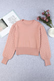 Textured Bubble Sleeve Knit Sweater