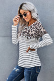Floral Striped Print Long Sleeve Top