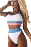 Color Block Camisole High Waisted Swimsuit