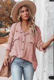 Plush Button Down Pocketed Shirt Jacket