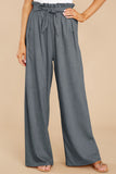 Casual High Rise Paperbag Waist Wide Leg Pants