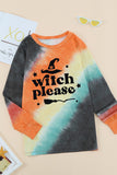 Orange Witch Please Tie Dye Graphic Print Pullover Sweatshirt