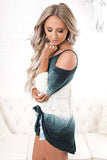 Ombre Tie Dye Cold Shoulder Blouse
