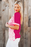 Leopard Front Dolman Sleeve Knitted T Shirt