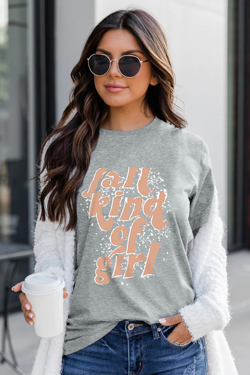 Fall Kind of Girl Letter Print Short Sleeve Graphic Tee