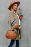 Striped Balloon Sleeve Cardigan