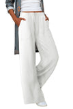 Elastic Waist Pocketed Wide Leg Pants