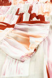 Multicolor Brushstroke Printed Smocking Blouse