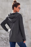 Gray Half-zip Quilted Hoodie