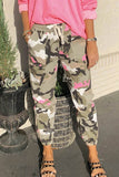 Elastic Waist Neon Camo Joggers