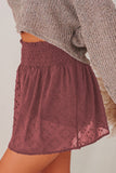 Smocked Waist Swiss Dot Casual Shorts