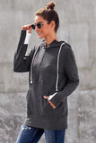 Gray Half-zip Quilted Hoodie