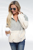 Zip Neck Oversize Fluffy Fleece Pullover