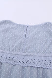 Flutter Sleeves Sheer Textured Babydoll Top