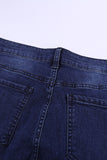 Dark Blue Distressed Patchwork Skinny Jeans