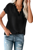 V Neck Lace Trim T-shirt