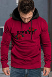 Valentine Love Heart Print Color Block Men's Pullover Hoodie