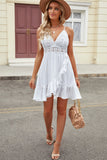 Lace Splicing Criss Cross Lace-up V Neck Cami Dress