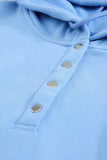 Snap Button Pullover Hoodie with Pocket