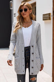 Multicolor Front Pocket and Buttons Closure Cardigan