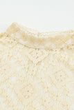 Beige Mock Neck Lace Blouse