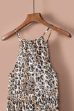 Keyhole Front Leopard Sleeveless Cropped Jumpsuit