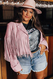 Fringe Plus Size Cropped Jacket