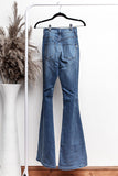 High Waist Hollow-out Ripped Flare Jeans