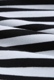 Striped Floral Print Long Sleeve Zipper Hoodie