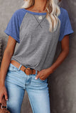 Raglan Sleeve Patchwork Colorblock Tee