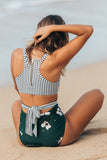 Printed Zipped Racerback Maillot