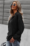 Quilted Patch Half Zipper Sweatshirt