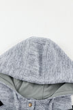 Plaid Splicing Kangaroo Pocket Buttoned Hoodie
