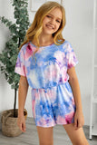 Tie-dye Short Sleeve Little Girl Romper