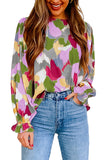 Multicolor Abstract Printed Long Sleeve Blouse