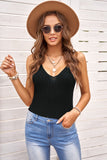 V-Neck Ribbed Knitted Crop Top