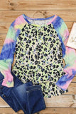 Tie-dyed Print Cut-out Long Sleeve Top