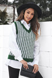 V Neck Argyle Plaid Knitted Sweater Vest