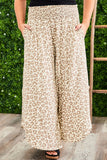 Plus Size Leopard Wide Leg Pants