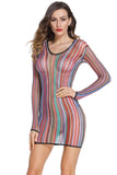 Stripe Fishnet Chemise Dress