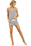 Multicolor Tie-dye Knit Sleeveless Shorts Pajamas Set