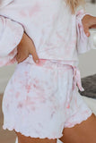Floral Print White Knit Lounge Set