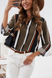 Navy Striped Modern Women Shirt