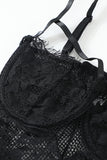 Sheer Eyelash Lace Teddy Bodysuit