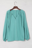 Green Split V Neck Dolman Top