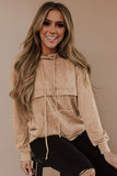 Waffle Knit Kangaroo Pocket Hooded Sweatshirt