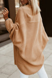 Gray-2 Black Chunky Knit Open Front Dolman Cardigan