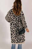 Leopard Pattern Knit Casual Long Cardigan